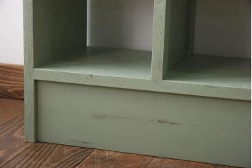 リメイク家具　ペイント　収納棚が便利なクッションベンチ(飾り棚)