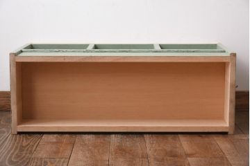 リメイク家具　ペイント　収納棚が便利なクッションベンチ(飾り棚)