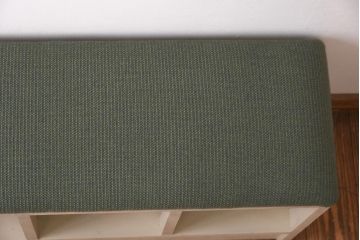 リメイク家具　ペイント　シャビーな雰囲気がお洒落な収納棚付きベンチ