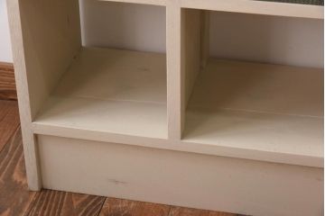 リメイク家具　ペイント　シャビーな雰囲気がお洒落な収納棚付きベンチ