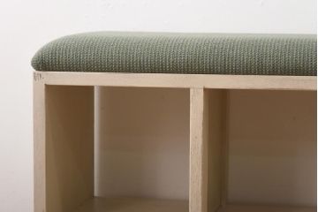 リメイク家具　ペイント　シャビーな雰囲気がお洒落な収納棚付きベンチ