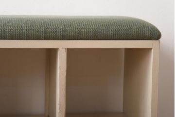 リメイク家具　ペイント　シャビーな雰囲気がお洒落な収納棚付きベンチ