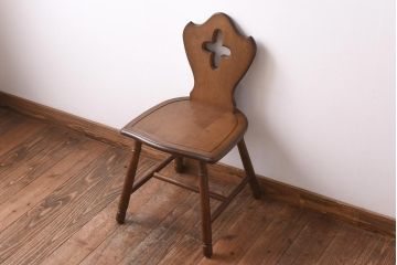 中古　四国工芸　森のサーカス　カントリーテイストなチェア(スツール、小椅子)(1)