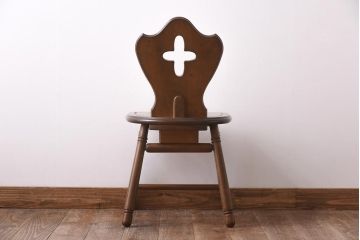 中古　四国工芸　森のサーカス　カントリーテイストなチェア(スツール、小椅子)(1)