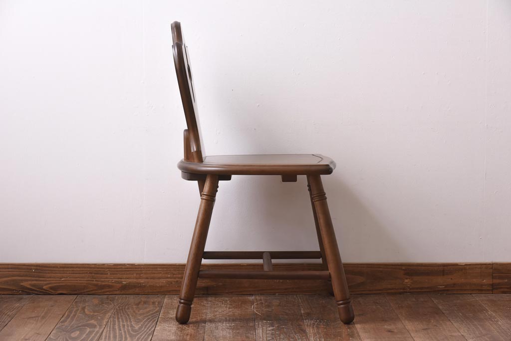 中古　四国工芸　森のサーカス　カントリーテイストなチェア(スツール、小椅子)(2)