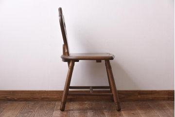 中古　四国工芸　森のサーカス　カントリーテイストなチェア(スツール、小椅子)(2)
