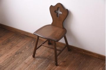 中古　四国工芸　森のサーカス　カントリーテイストなチェア(スツール、小椅子)(2)