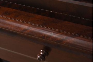 中古　北海道民芸家具　OM168特注品　カバ材の木目が美しい収納棚(食器棚、カップボード)(定価約90万円〜)