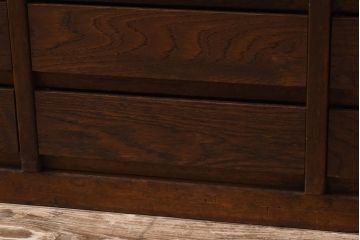 リメイク家具　前板ナラ材　40杯もの引き出しが付いた迫力満点なチェスト(引き出し、書類ケース)