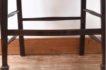 アンティーク家具　フランスアンティーク　オーク材　ブルーのファブリックがシックな印象与えるチェア(椅子)