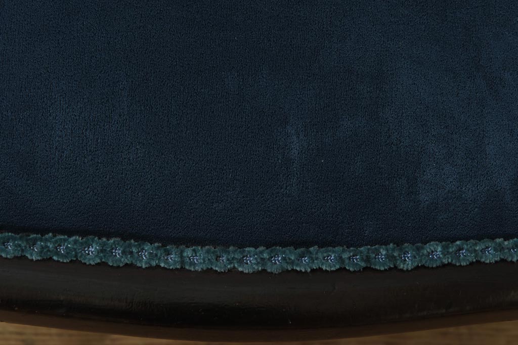 アンティーク家具　フランスアンティーク　オーク材　ブルーのファブリックがシックな印象与えるチェア(椅子)(1)