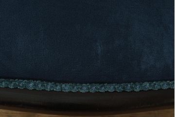 アンティーク家具　フランスアンティーク　オーク材　ブルーのファブリックがシックな印象与えるチェア(椅子)(1)