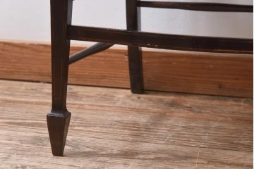 アンティーク家具　フランスアンティーク　オーク材　ブルーのファブリックがシックな印象与えるチェア(椅子)(1)