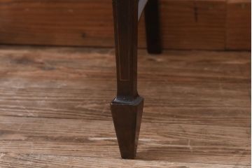 アンティーク家具　フランスアンティーク　オーク材　ブルーのファブリックがシックな印象与えるチェア(椅子)(1)