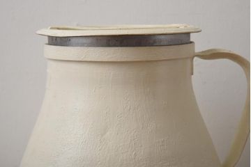 アンティーク雑貨　昭和レトロ アイボリーカラーが可愛らしいミルク缶(牛乳缶)(2)
