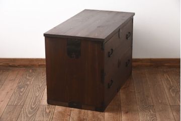 アンティーク家具　和製アンティーク　シンプルデザインが取り入れやすい箪笥ローボード(ローチェスト)