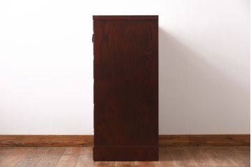 中古　伝統民芸家具　岩谷堂箪笥　アラレ金具が目を引く立長タンス(整理箪笥、チェスト)