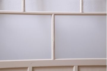 ペイント家具　すりガラス・チェッカーガラス　レトロな雰囲気漂うガラス戸4枚セット(引き戸、建具)