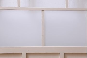 ペイント家具　すりガラス・チェッカーガラス　レトロな雰囲気漂うガラス戸4枚セット(引き戸、建具)