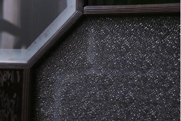 大正ロマン　ダイヤガラス入り　3色の色ガラスが目を引くモダンなガラス戸4枚セット(引き戸、建具)