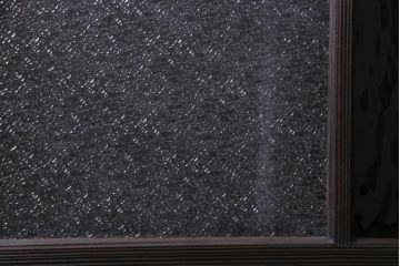 大正ロマン　ダイヤガラス入り　3色の色ガラスが目を引くモダンなガラス戸4枚セット(引き戸、建具)