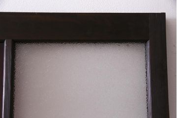 大正ロマン　ダイヤガラス入り　3色の色ガラスが目を引くモダンなガラス戸4枚セット(引き戸、建具)