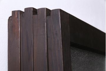 大正ロマン　ダイヤガラス入り　3色の色ガラスが目を引くモダンなガラス戸4枚セット(引き戸、建具)