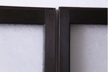 大正ロマン　ダイヤガラス入り　3色の色ガラスが目を引くモダンなガラス戸4枚セット(引き戸、建具)