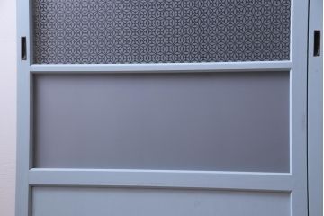 ペイント家具　当店オリジナルガラス入り　爽やかなカラーが魅力のガラス戸2枚セット(引き戸、建具)