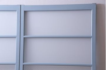 ペイント家具　当店オリジナルガラス入り　爽やかなカラーが魅力のガラス戸2枚セット(引き戸、建具)