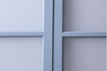 ペイント家具　当店オリジナルガラス入り　爽やかなカラーが魅力のガラス戸2枚セット(引き戸、建具)