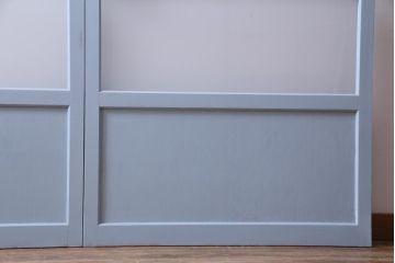 ペイント家具　当店オリジナルガラス入り　爽やかなカラーが魅力のガラス戸2枚セット(引き戸、建具)