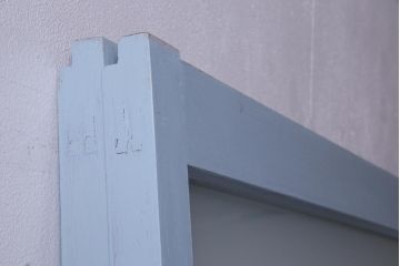 ペイント家具　当店オリジナルガラス入り　爽やかなカラーが魅力のガラス戸2枚セット(引き戸、建具)