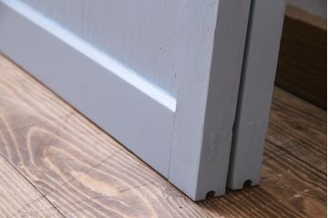 ペイント家具　当店オリジナルガラス入り　爽やかなカラーが魅力のガラス戸2枚セット(引き戸、建具)