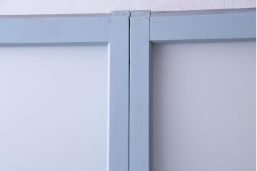 ペイント家具　当店オリジナルガラス入り　爽やかなカラーが魅力のガラス戸2枚セット(引き戸、建具)