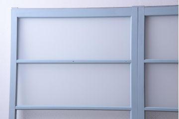 ペイント家具　当店オリジナルガラス入り　爽やかなカラーが魅力のガラス戸2枚セット(引き戸、建具)