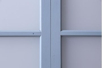 ペイント家具　当店オリジナルガラス入り　爽やかなカラーが魅力のガラス戸2枚セット(引き戸、建具)