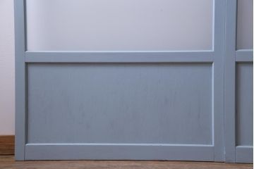 ペイント家具　当店オリジナルガラス入り　爽やかなカラーが魅力のガラス戸2枚セット(引き戸、建具)