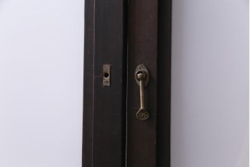 和製アンティーク　大正ロマン　色ガラスがアクセントを利かせるレトロなガラス戸2枚セット(建具、引き戸、窓)