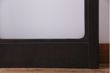 和製アンティーク　大正ロマン　色ガラスがアクセントを利かせるレトロなガラス戸2枚セット(建具、引き戸、窓)