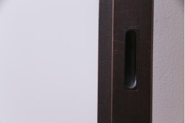 和製アンティーク　大正ロマン　色ガラスがアクセントを利かせるレトロなガラス戸2枚セット(建具、引き戸、窓)