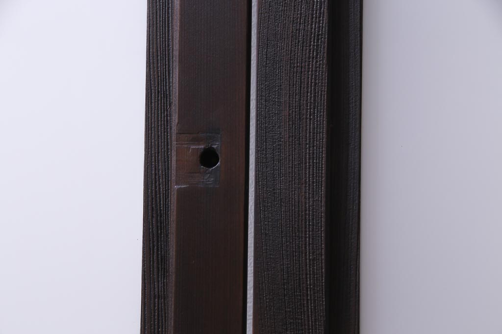 和製アンティーク　大正ロマン　色ガラスがアクセントを利かせるレトロなガラス戸2枚セット(建具、引き戸、窓)