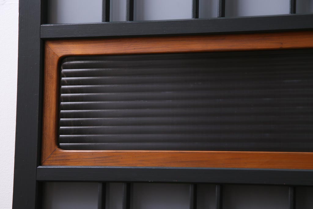 ペイント建具　すりガラス・モールガラス入り　シックな雰囲気がお洒落なガラス戸2枚セット(建具、引き戸)