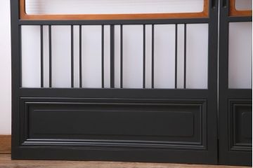 ペイント建具　すりガラス・モールガラス入り　シックな雰囲気がお洒落なガラス戸2枚セット(建具、引き戸)