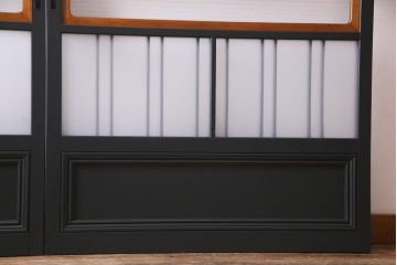 ペイント建具　すりガラス・モールガラス入り　シックな雰囲気がお洒落なガラス戸2枚セット(建具、引き戸)