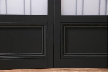 ペイント建具　すりガラス・モールガラス入り　シックな雰囲気がお洒落なガラス戸2枚セット(建具、引き戸)