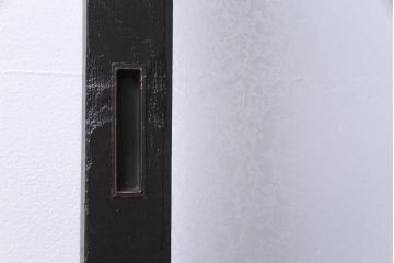 ペイント家具　当時物色ガラス　ナラ材　大正ロマンの雰囲気漂う上手物ガラス戸2枚セット(引き戸、建具)