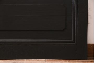 ペイント家具　当時物色ガラス　ナラ材　大正ロマンの雰囲気漂う上手物ガラス戸2枚セット(引き戸、建具)