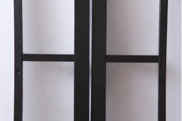 ペイント家具　当時物色ガラス　ナラ材　大正ロマンの雰囲気漂う上手物ガラス戸2枚セット(引き戸、建具)