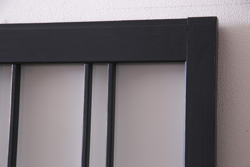 当店オリジナルガラス入り　ペイント家具　シックでモダンなガラス格子戸4枚セット(引き戸、ガラス戸、建具)